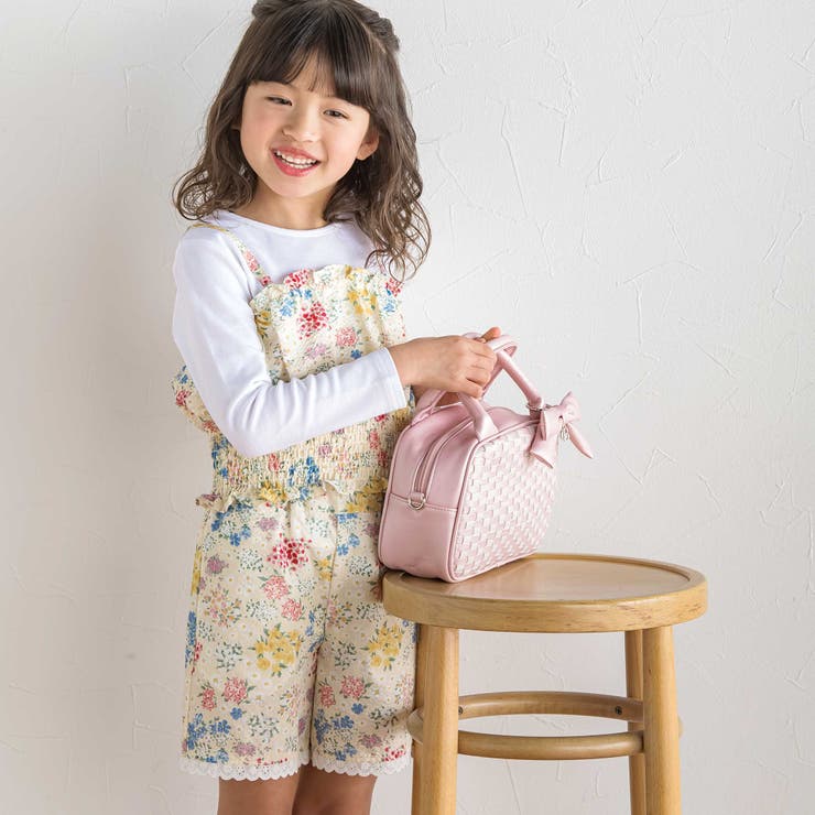 レザー調編み込みリボンチャーム付きミニボストン | BeBe | 詳細画像3 