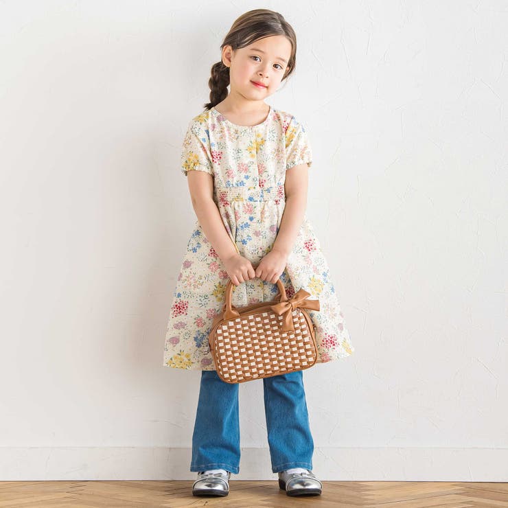 レザー調編み込みリボンチャーム付きミニボストン | BeBe | 詳細画像4 