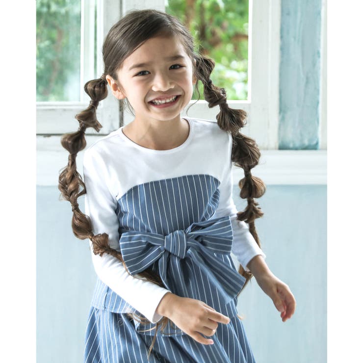 デニム 風 リボン[品番：BEBK0000038]｜BeBe（ベベ）のキッズ