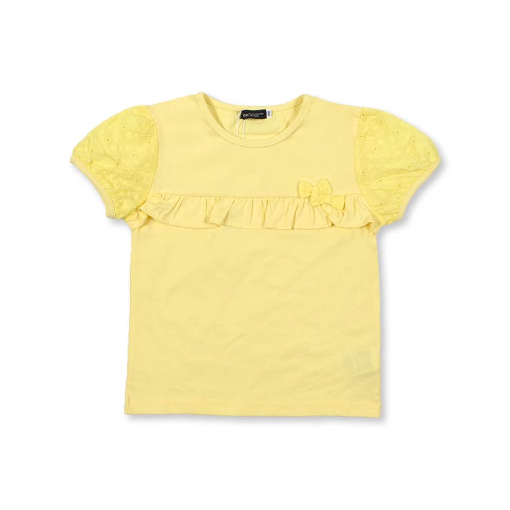 BeBe 多かれ ベベ Tシャツ イエロー 黄色 リボン フリル 140