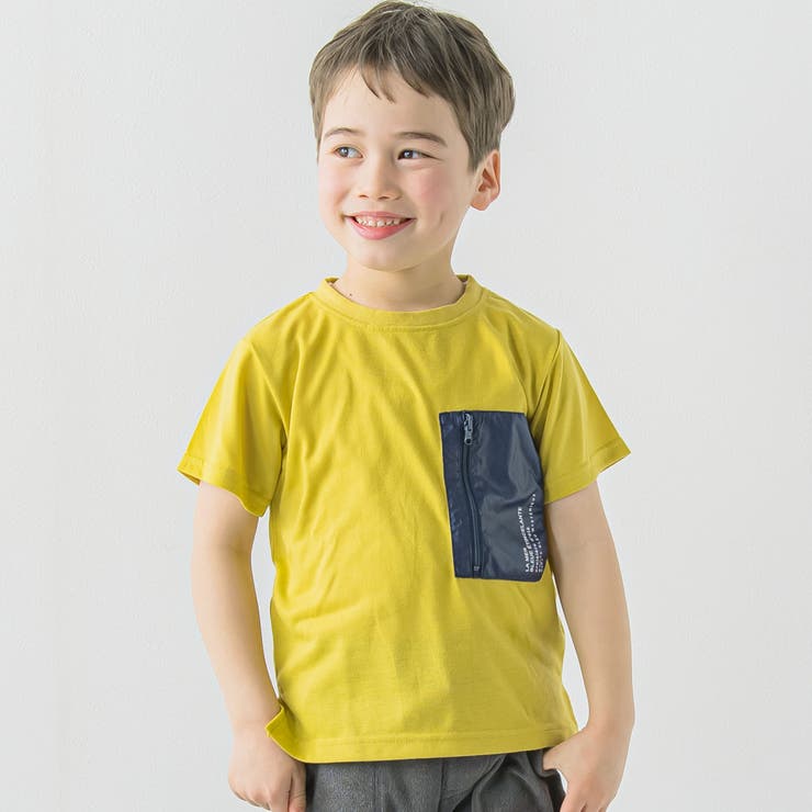 イエロー | 配色ポケッタブルTシャツ(90~150cm) | BeBe