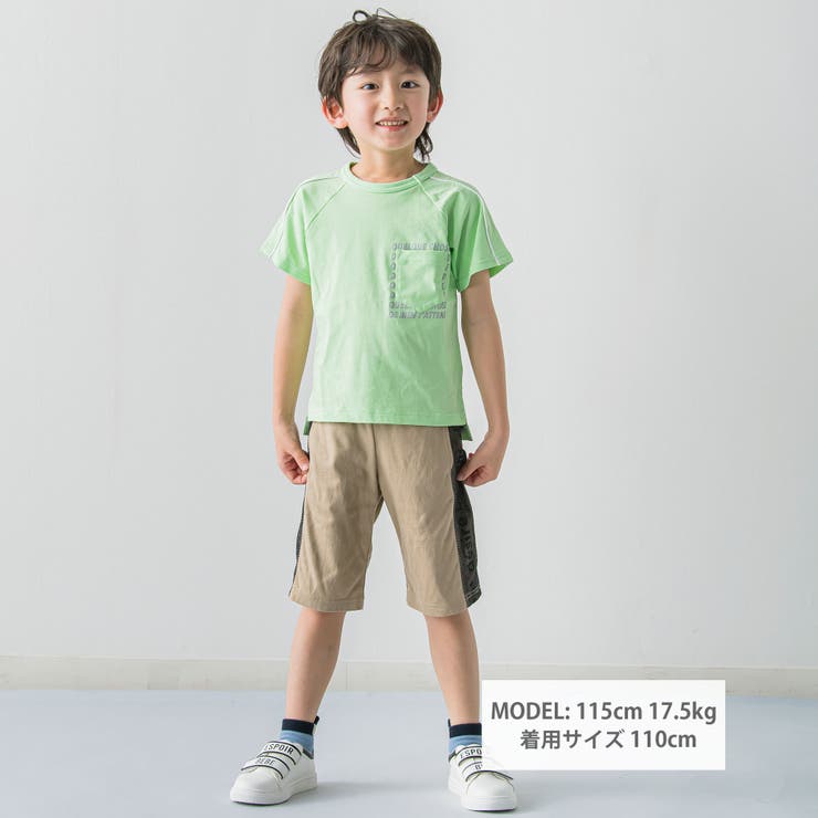 【接触冷感】胸ポケット付きラグランスリーブTシャツ(90~150cm) | BeBe | 詳細画像2 