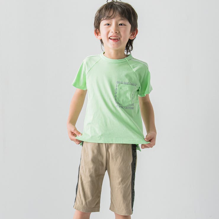 【接触冷感】胸ポケット付きラグランスリーブTシャツ(90~150cm) | BeBe | 詳細画像3 