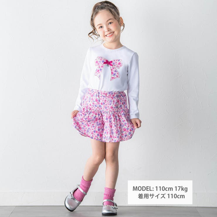 お揃い】リボン パッチワーク長袖Tシャツ(90~150cm)[品番：BEBK0008286]｜BeBe（ベベ）のキッズファッション通販｜SHOPLIST（ショップリスト）