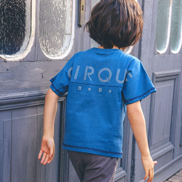 ブルー | 天竺リフレクターロゴBIGTシャツ(90~150cm) | BeBe