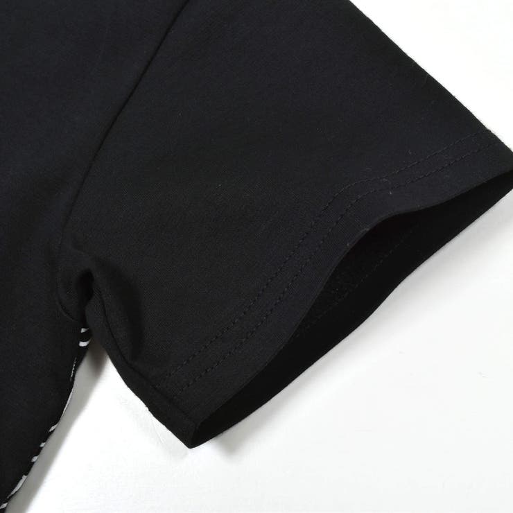 【お揃い】手書き風ロゴ総柄切り替えポンチTシャツ(80~150cm) | BeBe | 詳細画像10 