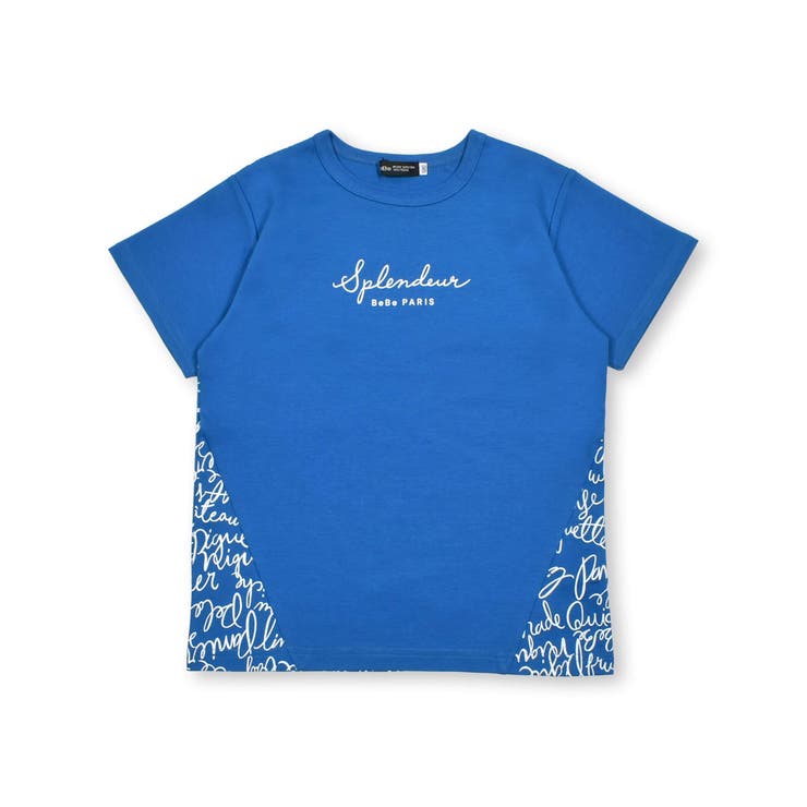 【お揃い】手書き風ロゴ総柄切り替えポンチTシャツ(80~150cm) | BeBe | 詳細画像13 