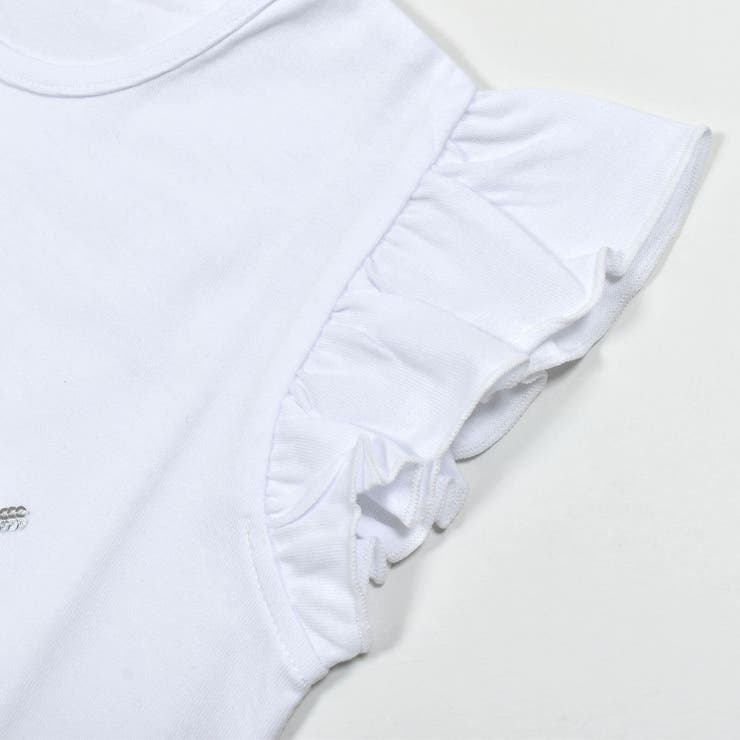シルバースパンコールロゴフリル袖Tシャツ(100~160cm) | BeBe | 詳細画像15 