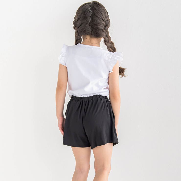 シルバースパンコールロゴフリル袖Tシャツ(100~160cm) | BeBe | 詳細画像4 