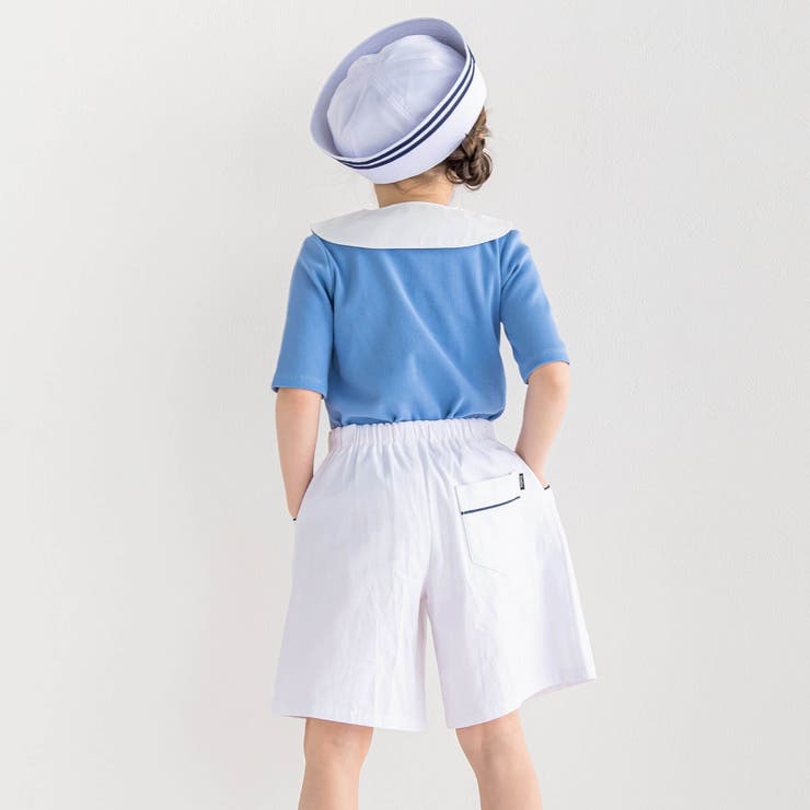 セーラー付け襟テレコ半袖Tシャツ(90~160cm) | BeBe | 詳細画像4 