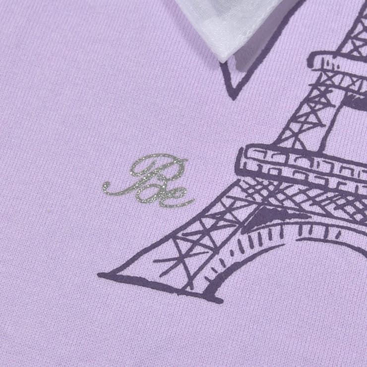 エッフェル塔プリントリボン天竺パフスリーブTシャツ(90~150cm) | BeBe | 詳細画像11 