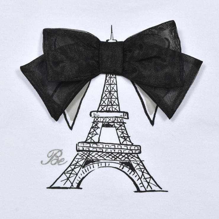 エッフェル塔プリントリボン天竺パフスリーブTシャツ(90~150cm) | BeBe | 詳細画像17 