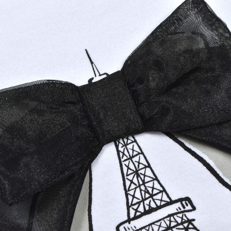 エッフェル塔プリントリボン天竺パフスリーブTシャツ(90~150cm) | BeBe | 詳細画像18 