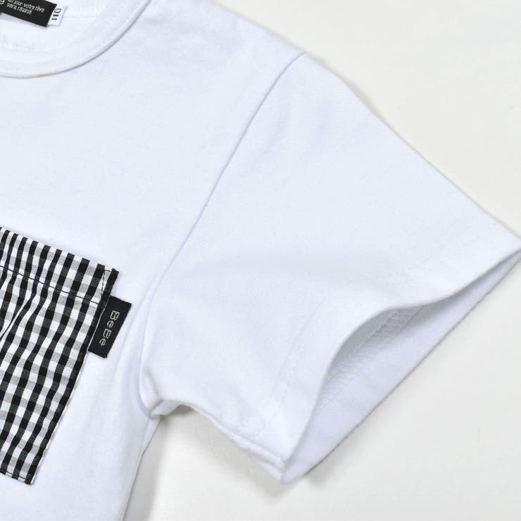 ギンガムチェックアシメ切り替えポケット半袖Tシャツ(90~150cm) | BeBe | 詳細画像10 