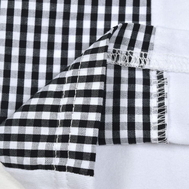 ギンガムチェックアシメ切り替えポケット半袖Tシャツ(90~150cm) | BeBe | 詳細画像11 
