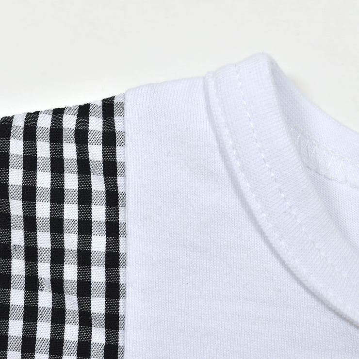 ギンガムチェックアシメ切り替えポケット半袖Tシャツ(90~150cm) | BeBe | 詳細画像8 