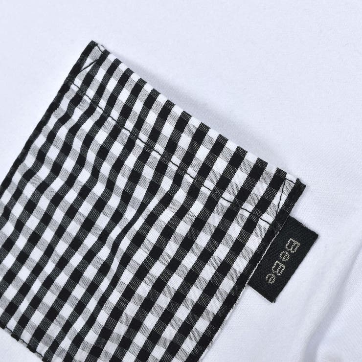 ギンガムチェックアシメ切り替えポケット半袖Tシャツ(90~150cm) | BeBe | 詳細画像9 