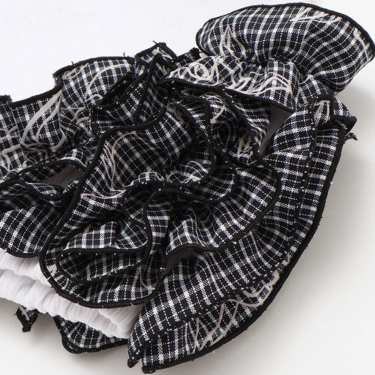 先染めチェックローズプリントフリルパフスリーブリブTシャツ | BeBe | 詳細画像8 