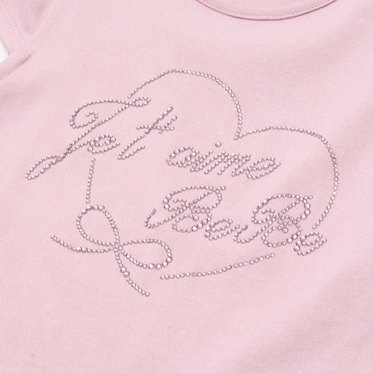 ラインストーンハートロゴ天竺キャップスリーブTシャツ(100~160cm) | BeBe | 詳細画像12 