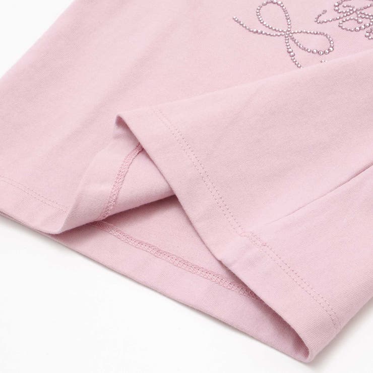 ラインストーンハートロゴ天竺キャップスリーブTシャツ(100~160cm) | BeBe | 詳細画像14 
