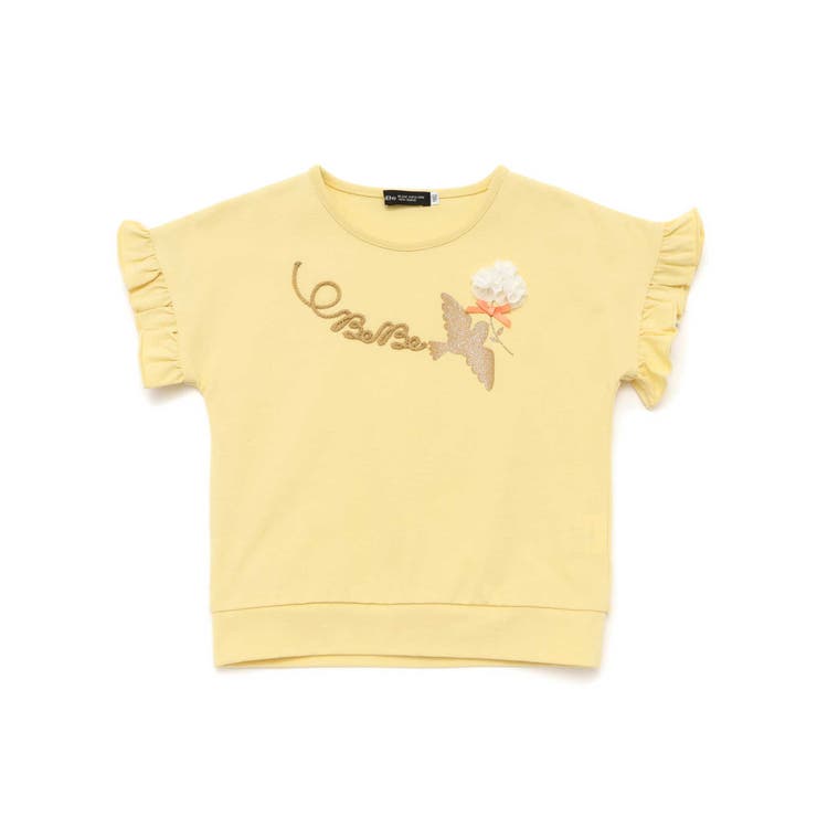 コード刺しゅうロゴ小鳥天竺フレンチスリーブTシャツ(90~160cm) | BeBe | 詳細画像11 