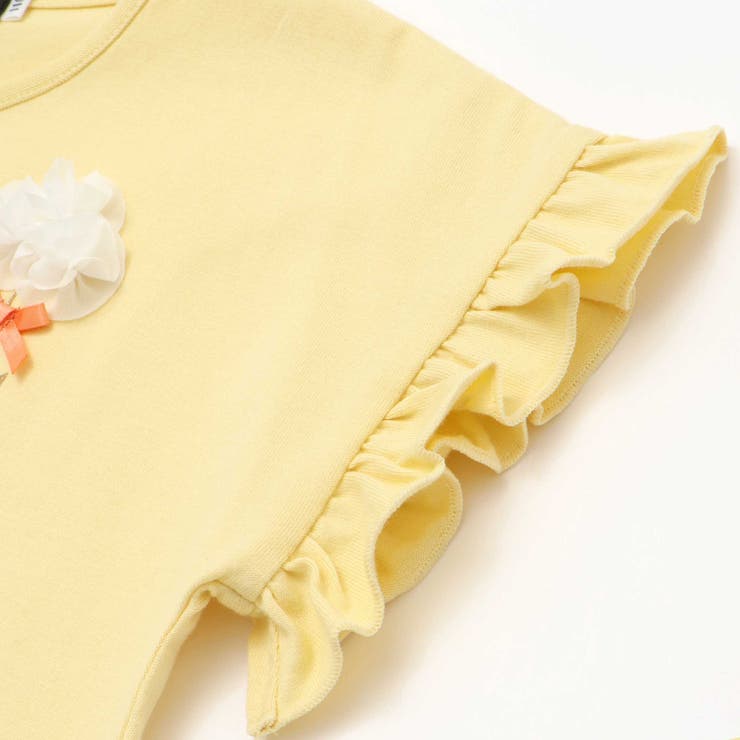 コード刺しゅうロゴ小鳥天竺フレンチスリーブTシャツ(90~160cm) | BeBe | 詳細画像16 