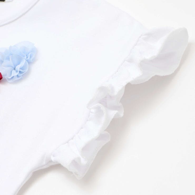 コード刺しゅうロゴ小鳥天竺フレンチスリーブTシャツ(90~160cm) | BeBe | 詳細画像9 