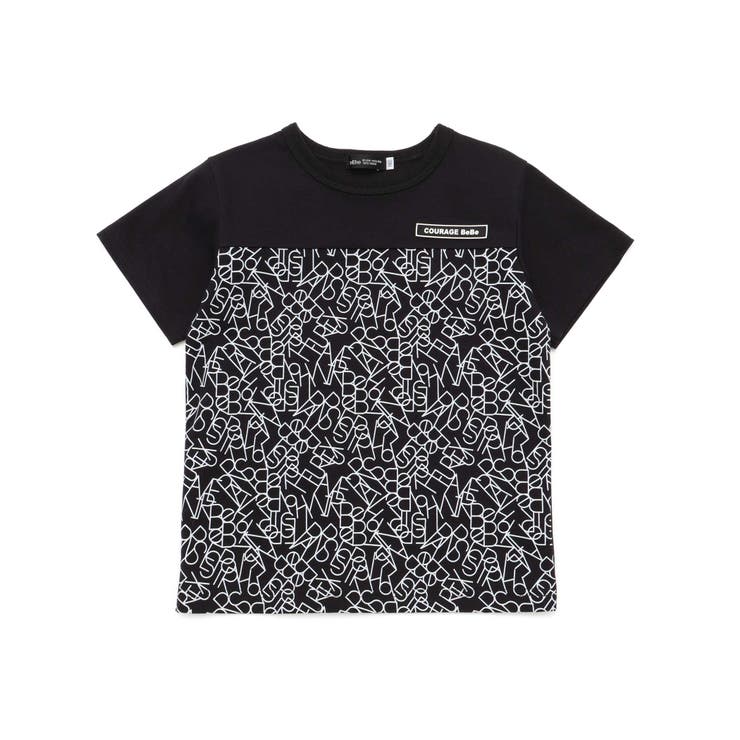 【お揃い】ジオメトリックロゴ総柄ポンチ半袖Tシャツ(90~160cm) | BeBe | 詳細画像6 