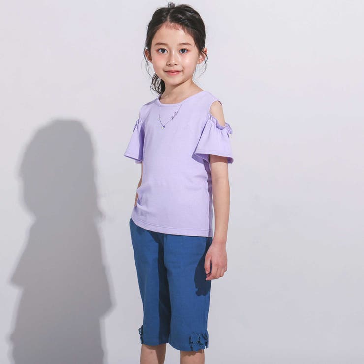 ソフトテレコ肩開きネックレスTシャツ(100~160cm) | BeBe | 詳細画像3 