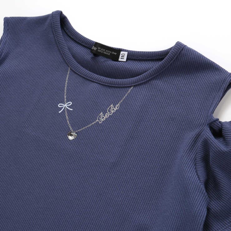ソフトテレコ肩開きネックレスTシャツ(100~160cm) | BeBe | 詳細画像9 