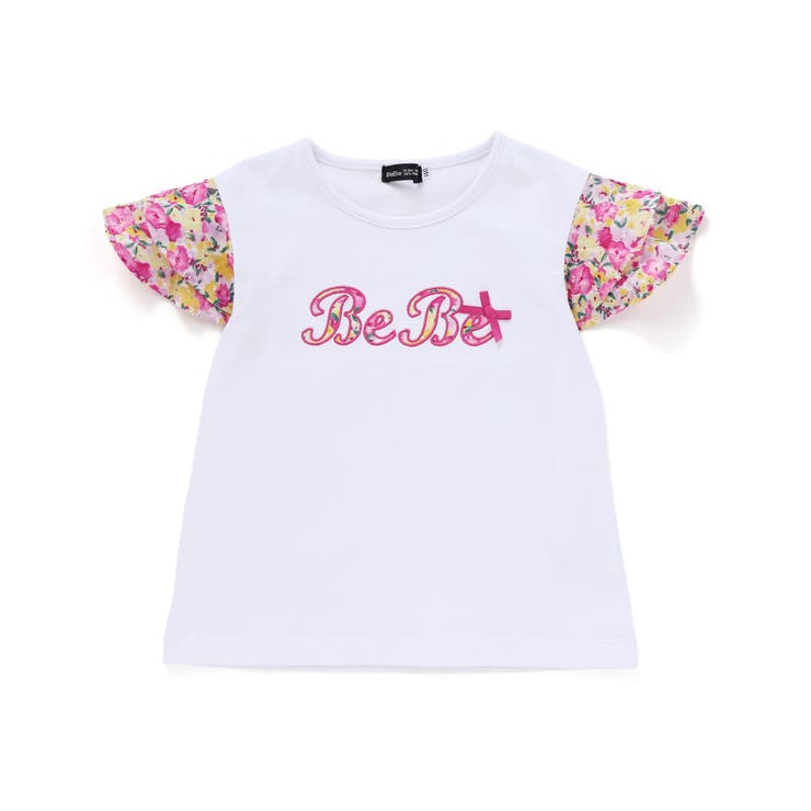 フルールドゥジョワプリントパッチロゴ切り替えTシャツ | BeBe | 詳細画像5 