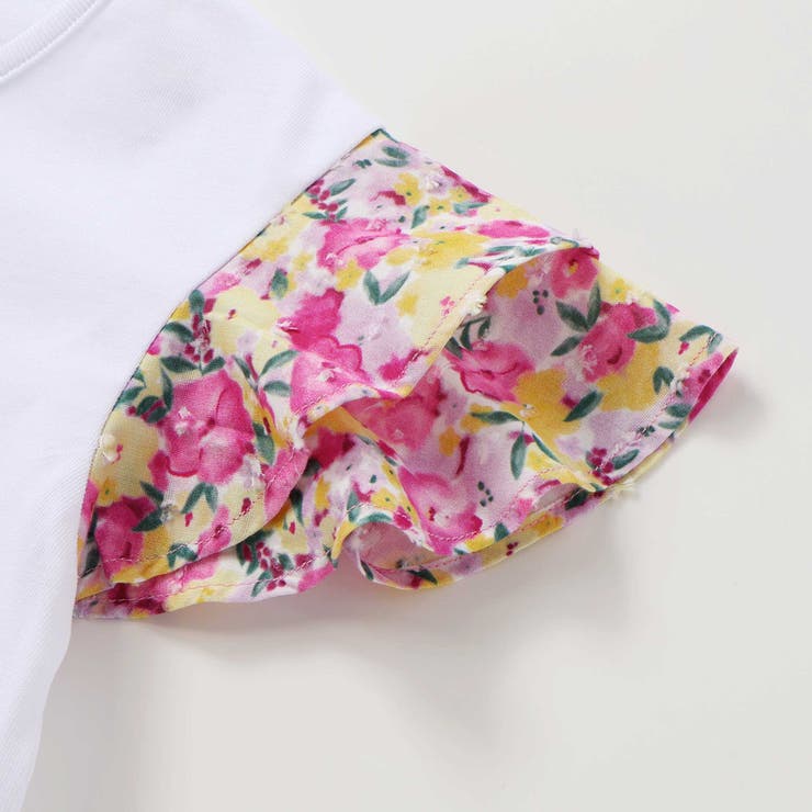 フルールドゥジョワプリントパッチロゴ切り替えTシャツ | BeBe | 詳細画像9 