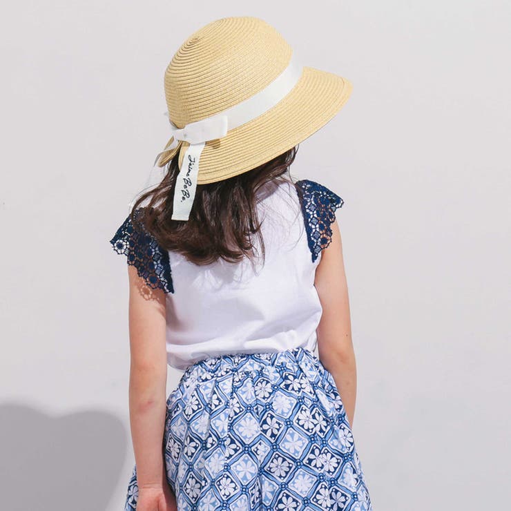 お花レースキャップスリーブ天竺Tシャツ(90~150cm) | BeBe | 詳細画像4 