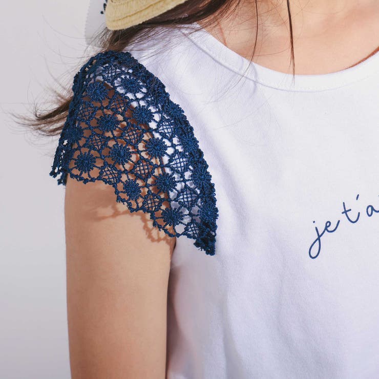 お花レースキャップスリーブ天竺Tシャツ(90~150cm) | BeBe | 詳細画像6 