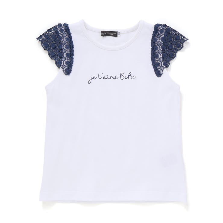 お花レースキャップスリーブ天竺Tシャツ(90~150cm) | BeBe | 詳細画像7 
