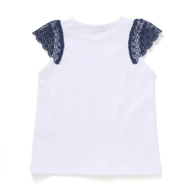 お花レースキャップスリーブ天竺Tシャツ(90~150cm) | BeBe | 詳細画像8 