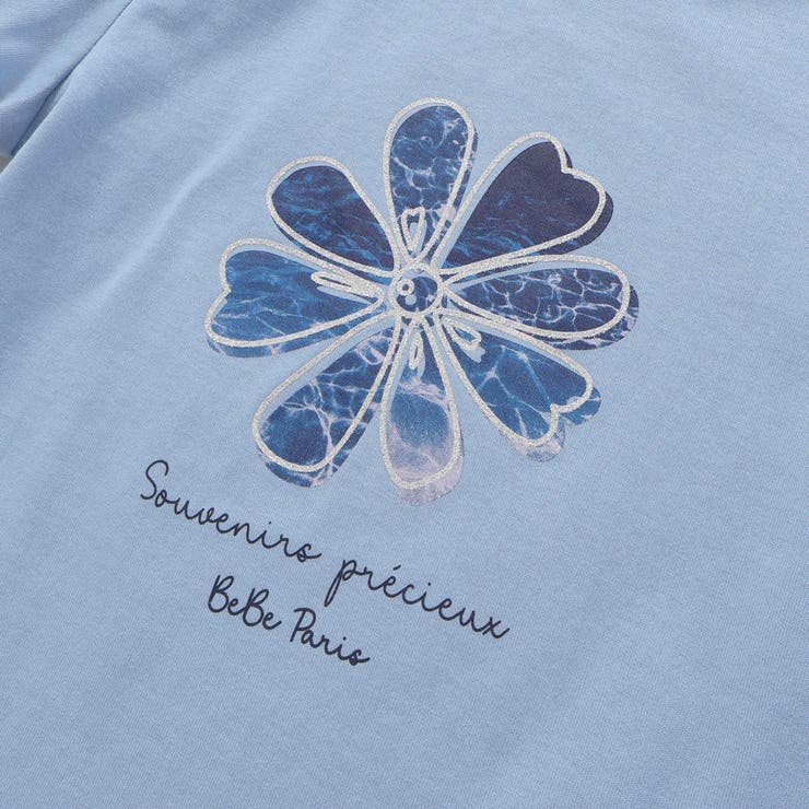 袖リボンフラワープリント天竺半袖Tシャツ(90~160cm) | BeBe | 詳細画像12 