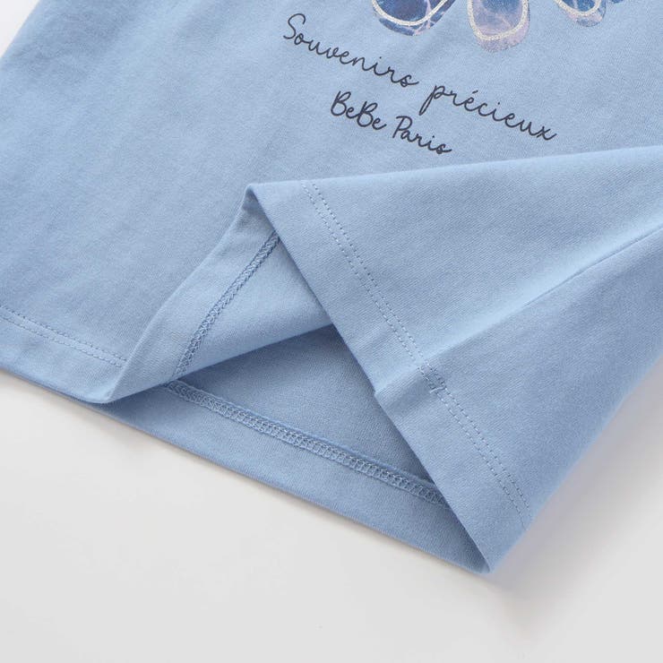 袖リボンフラワープリント天竺半袖Tシャツ(90~160cm) | BeBe | 詳細画像16 