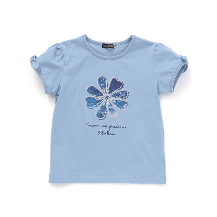 袖リボンフラワープリント天竺半袖Tシャツ(90~160cm) | BeBe | 詳細画像9 