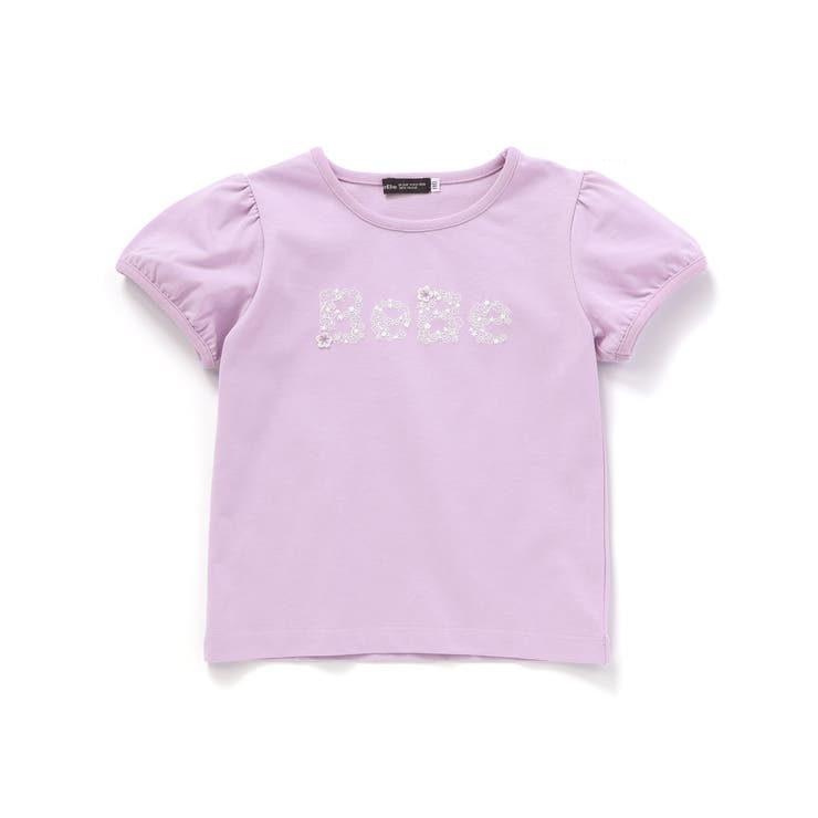 パープル | 【WEB限定】発泡プリントお花ロゴ天竺半袖Tシャツ(100~140cm) | BeBe
