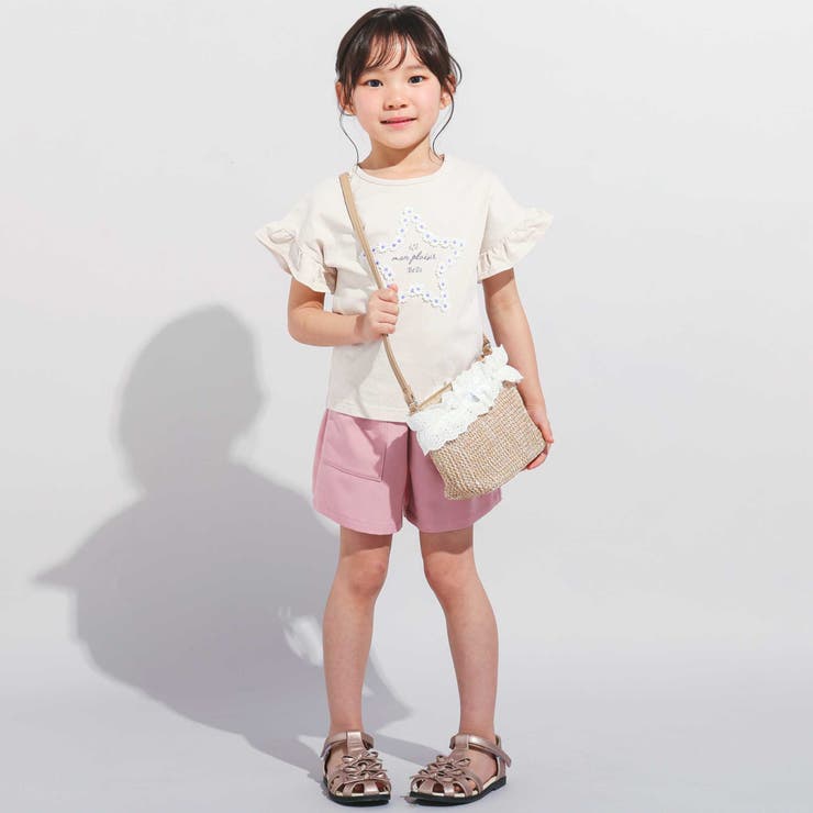 【WEB限定】お花レース星フリル天竺半袖Tシャツ(100~140cm) | BeBe | 詳細画像4 