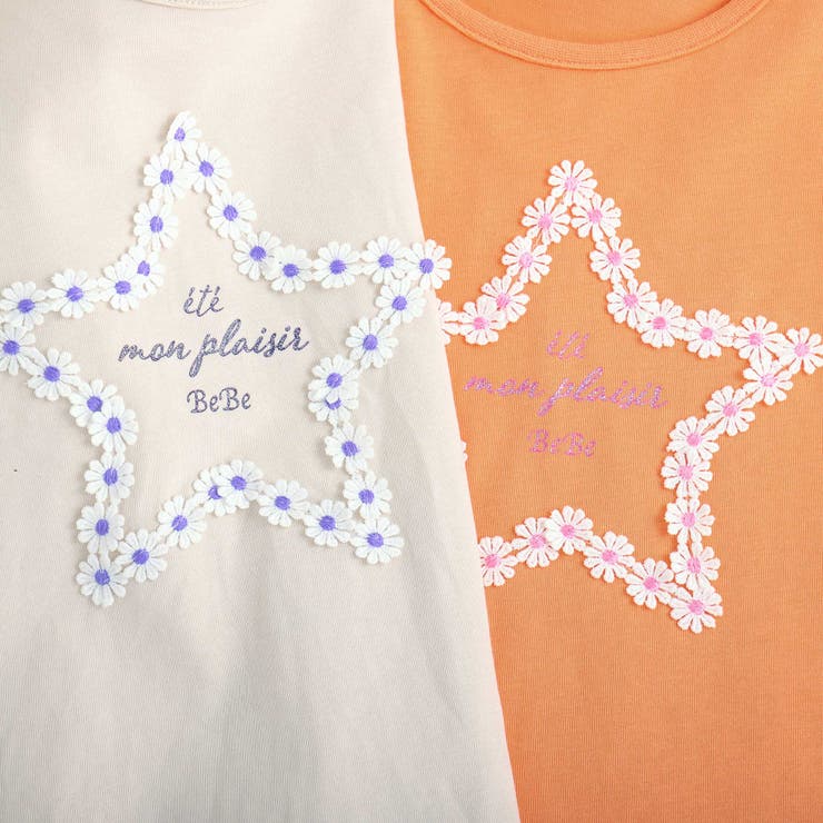 【WEB限定】お花レース星フリル天竺半袖Tシャツ(100~140cm) | BeBe | 詳細画像7 