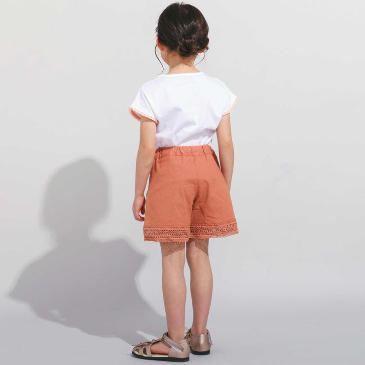 立体オレンジモチーフフリンジ半袖Tシャツ(90~150cm) | BeBe | 詳細画像4 