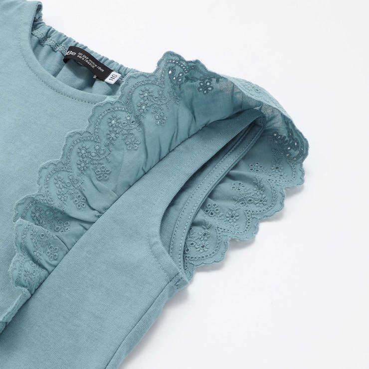 肩フリルレース天竺ノースリーブTシャツ(90~150cm) | BeBe | 詳細画像15 