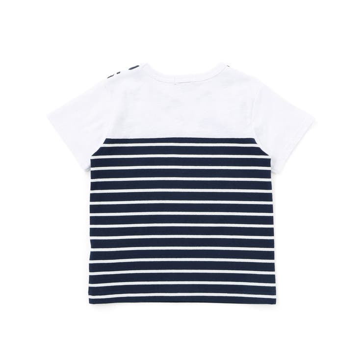 リーフ柄ボーダー切り替え天竺半袖Tシャツ(90~150cm) | BeBe | 詳細画像10 