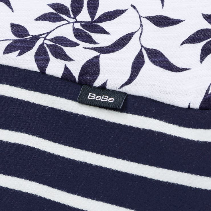 リーフ柄ボーダー切り替え天竺半袖Tシャツ(90~150cm) | BeBe | 詳細画像12 