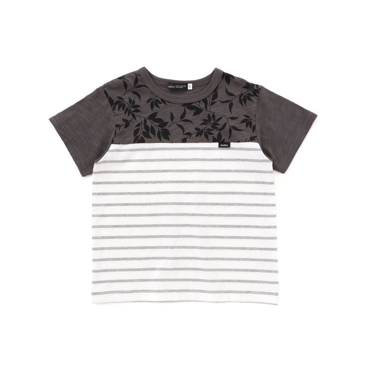リーフ柄ボーダー切り替え天竺半袖Tシャツ(90~150cm) | BeBe | 詳細画像7 