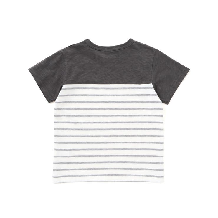 リーフ柄ボーダー切り替え天竺半袖Tシャツ(90~150cm) | BeBe | 詳細画像8 