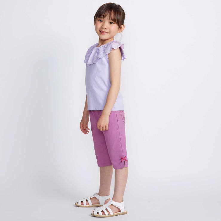 スカラップレースフリルカラー天竺ノースリーブTシャツ(90~150cm) | BeBe | 詳細画像6 