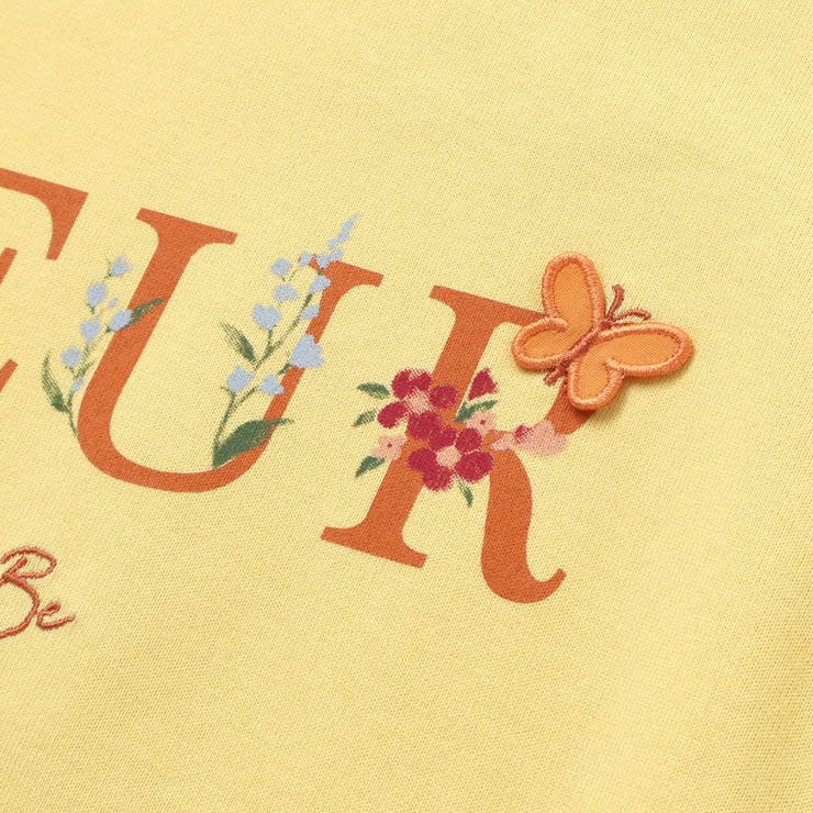 ちょうちょモチーフFLEURロゴ天竺フリル袖Tシャツ(90~160cm) | BeBe | 詳細画像15 